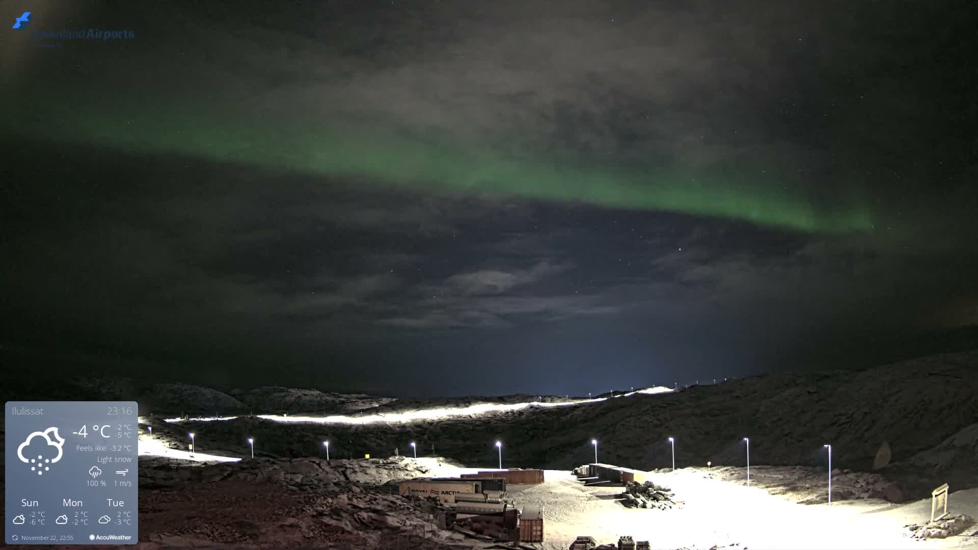 Ilulissat Airport South Gate View Live Cam JAV / BGJN - Ilulissat, Avannaata, Greenland, Denmark