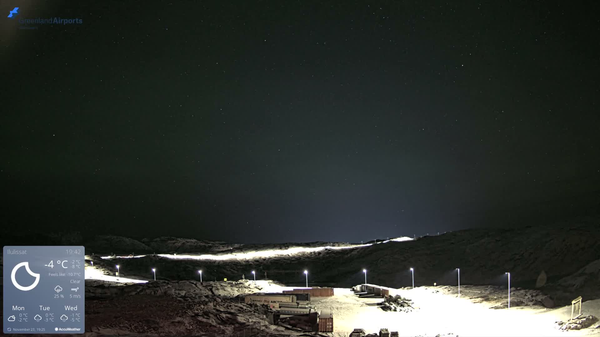 Ilulissat Airport South Gate View Live Cam JAV / BGJN - Ilulissat, Avannaata, Greenland, Denmark