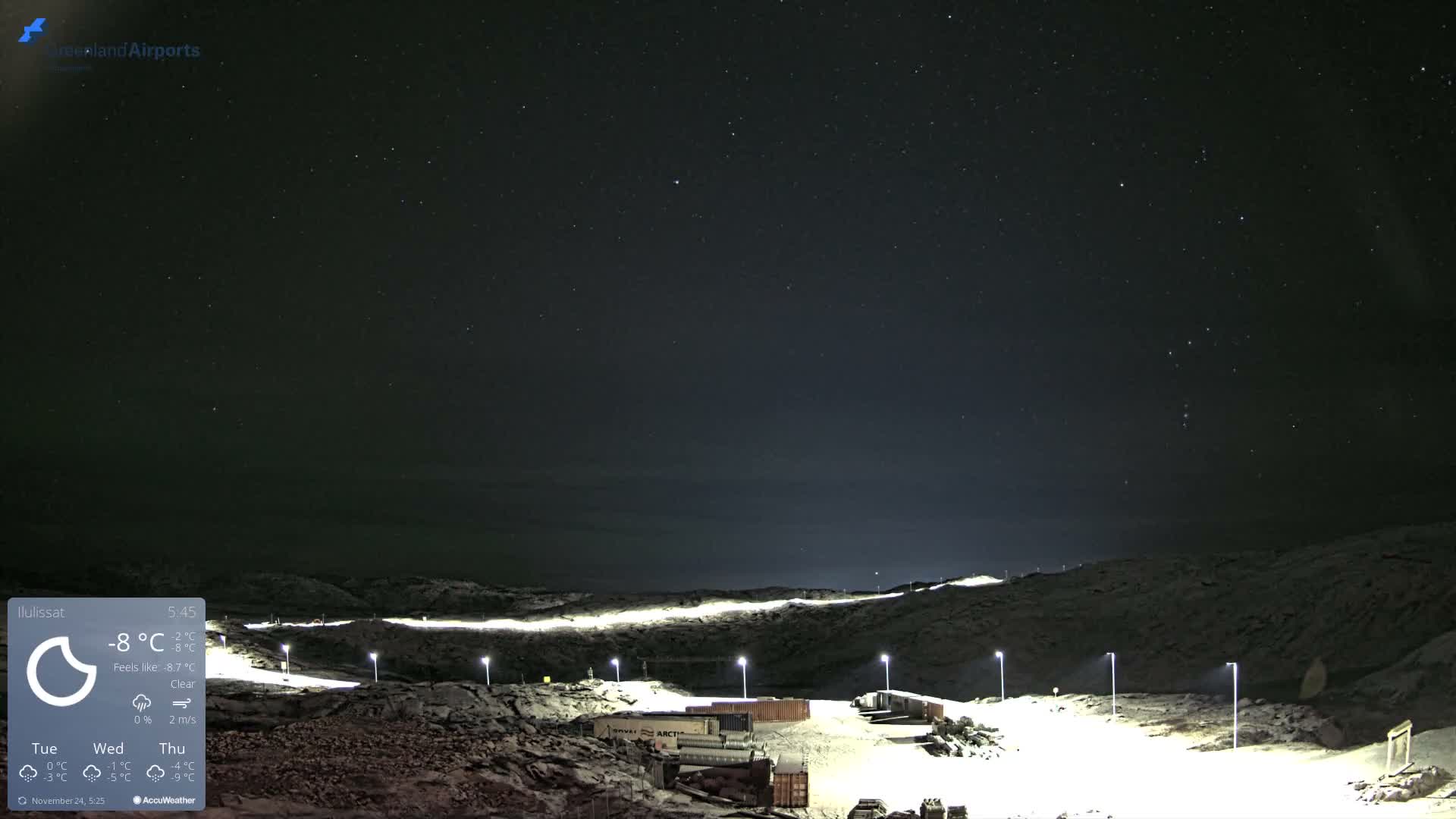 Ilulissat Airport South Gate View Live Cam JAV / BGJN - Ilulissat, Avannaata, Greenland, Denmark