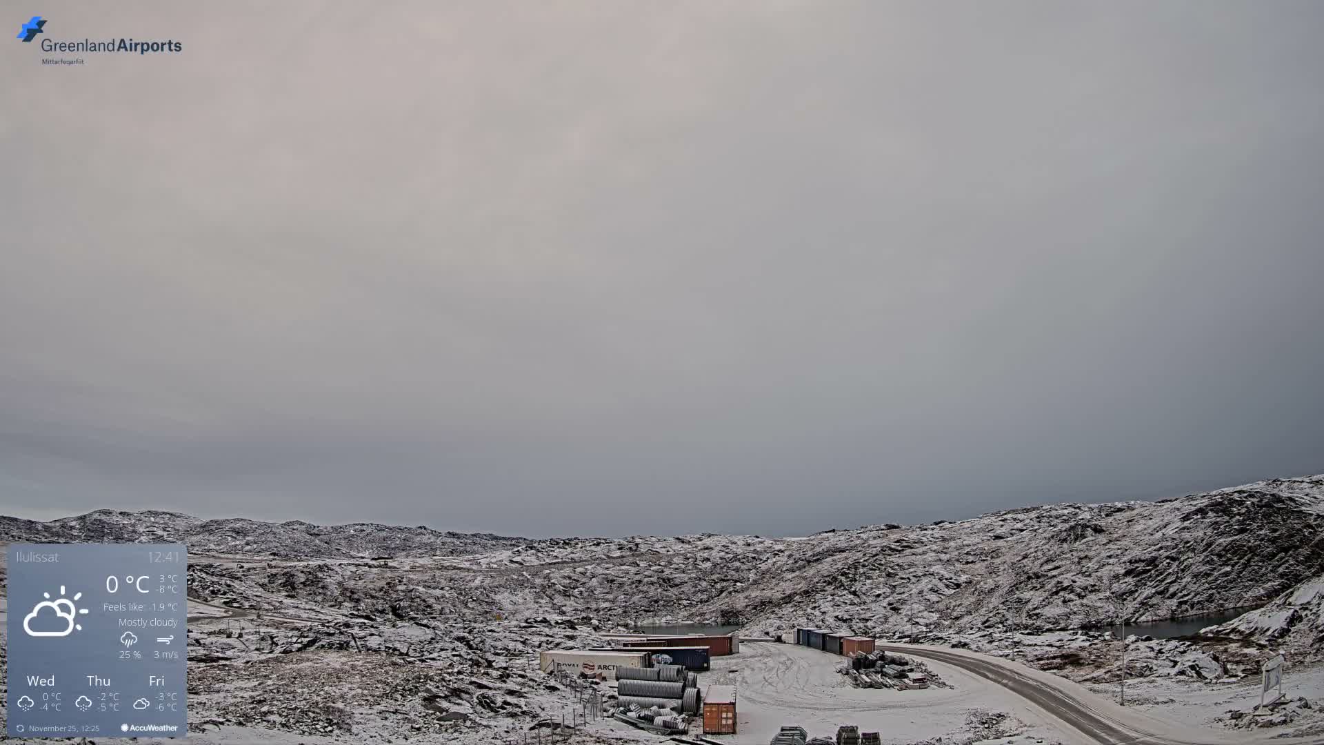 Ilulissat Airport South Gate View Live Cam JAV / BGJN - Ilulissat, Avannaata, Greenland, Denmark