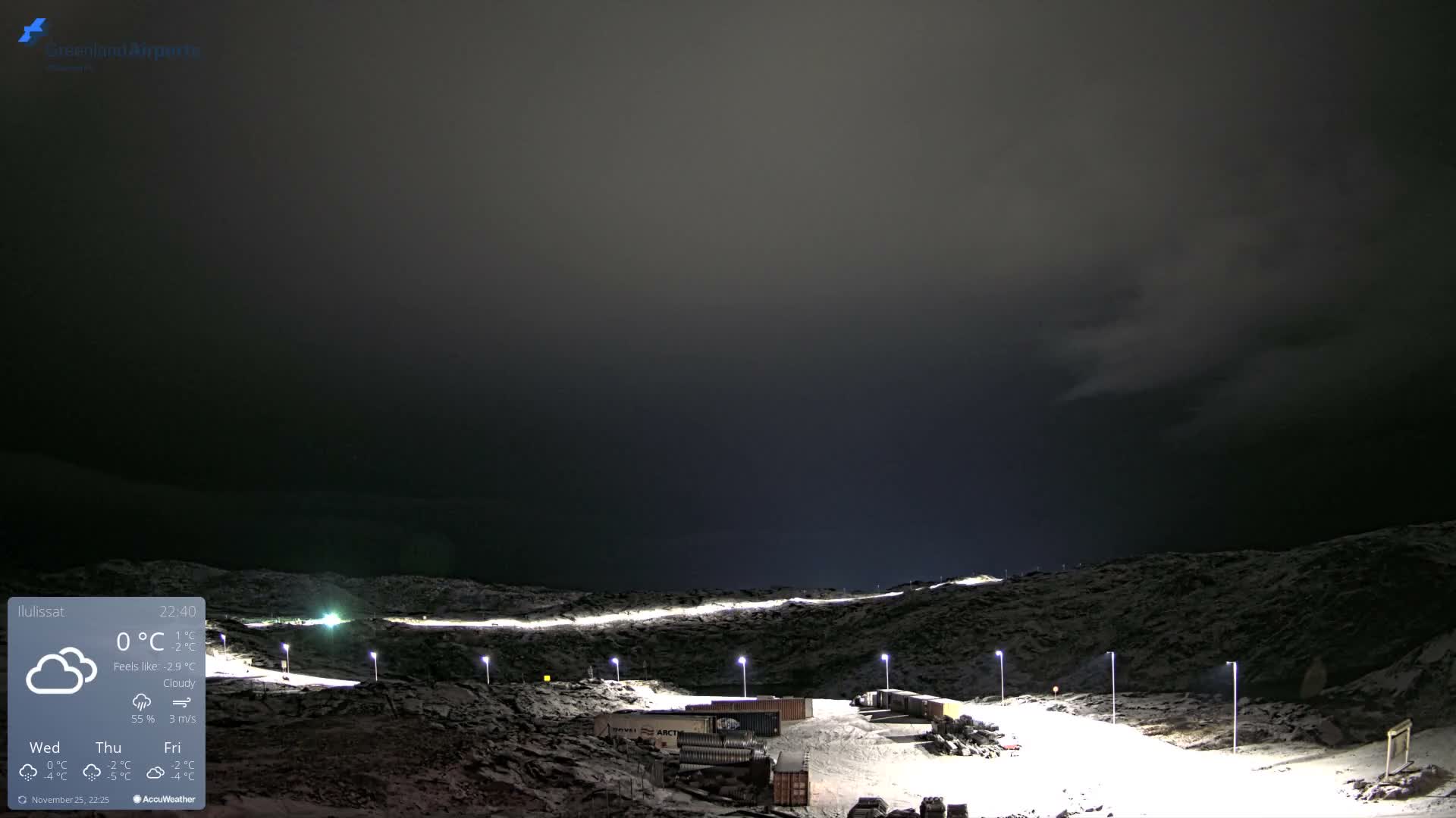 Ilulissat Airport South Gate View Live Cam JAV / BGJN - Ilulissat, Avannaata, Greenland, Denmark