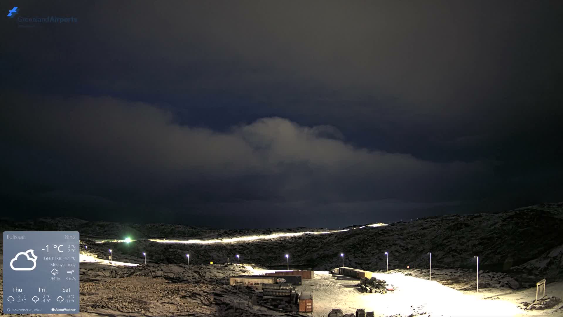 Ilulissat Airport South Gate View Live Cam JAV / BGJN - Ilulissat, Avannaata, Greenland, Denmark