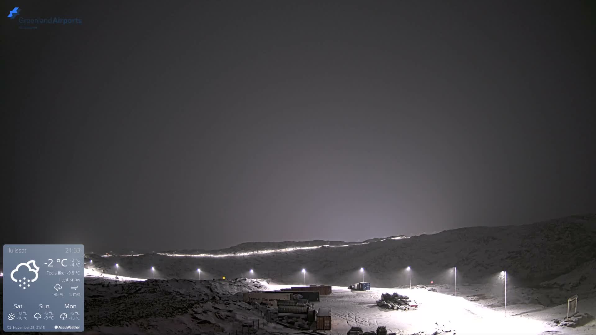 Ilulissat Airport South Gate View Live Cam JAV / BGJN - Ilulissat, Avannaata, Greenland, Denmark