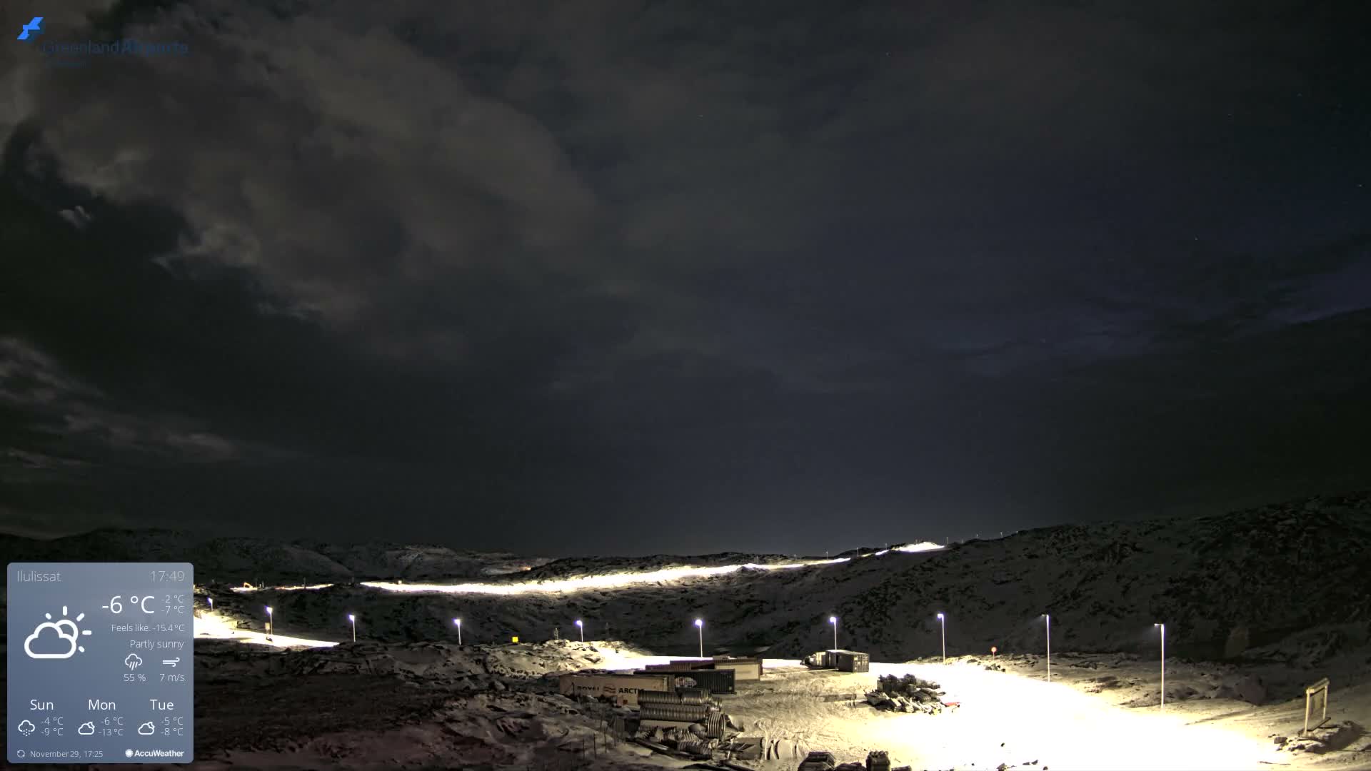Ilulissat Airport South Gate View Live Cam JAV / BGJN - Ilulissat, Avannaata, Greenland, Denmark
