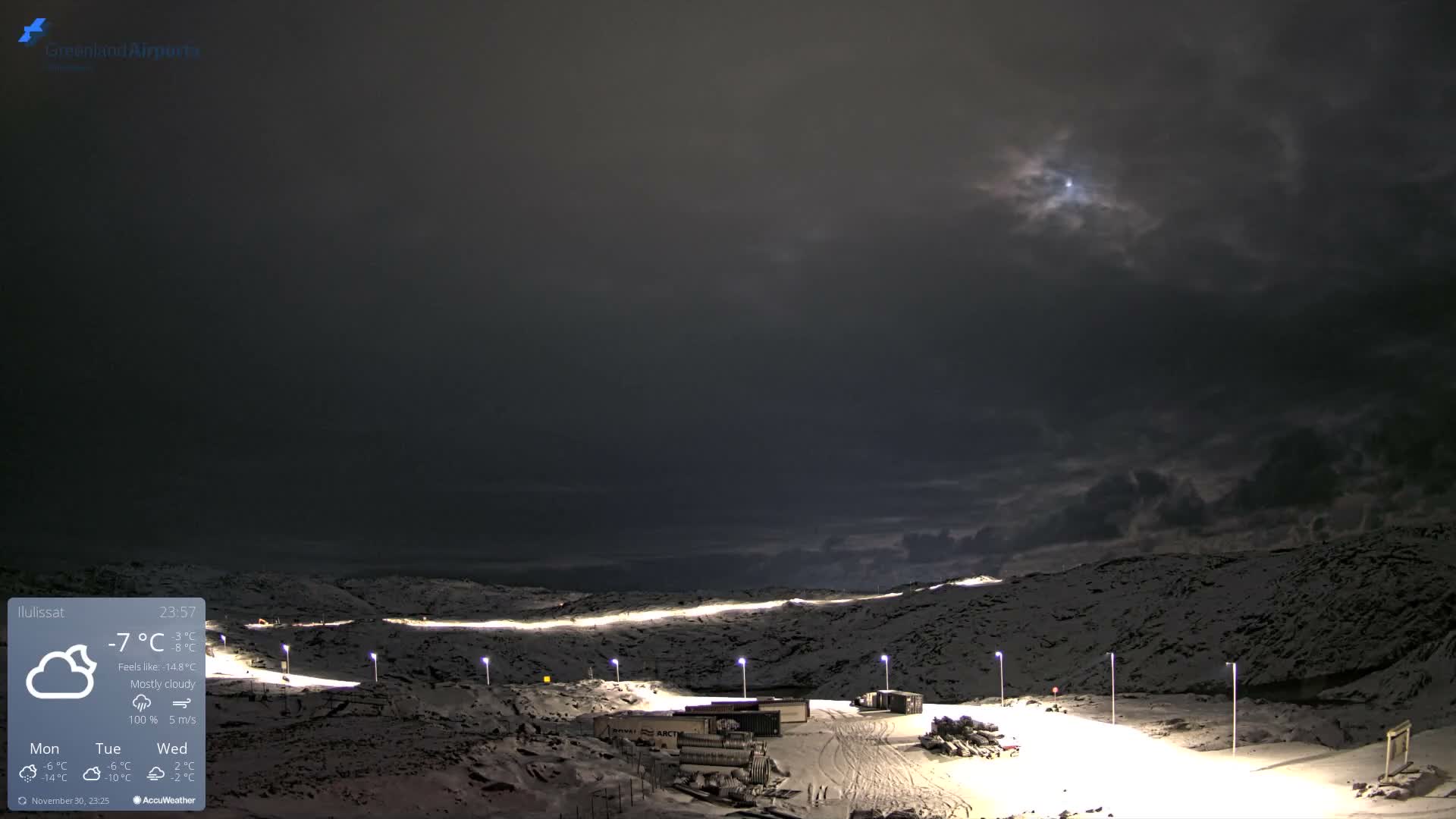 Ilulissat Airport South Gate View Live Cam JAV / BGJN - Ilulissat, Avannaata, Greenland, Denmark