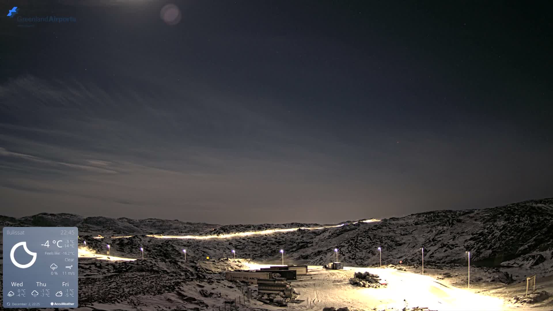 Ilulissat Airport South Gate View Live Cam JAV / BGJN - Ilulissat, Avannaata, Greenland, Denmark