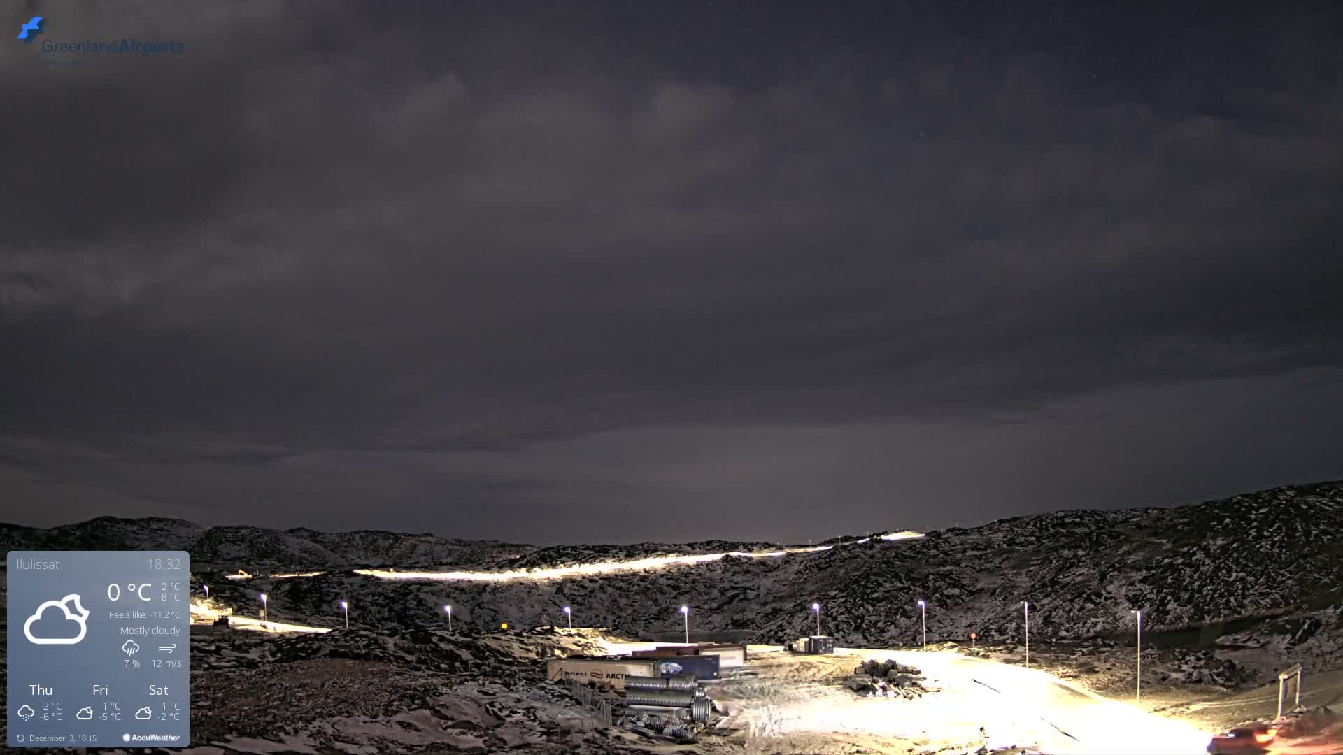 Ilulissat Airport South Gate View Live Cam JAV / BGJN - Ilulissat, Avannaata, Greenland, Denmark