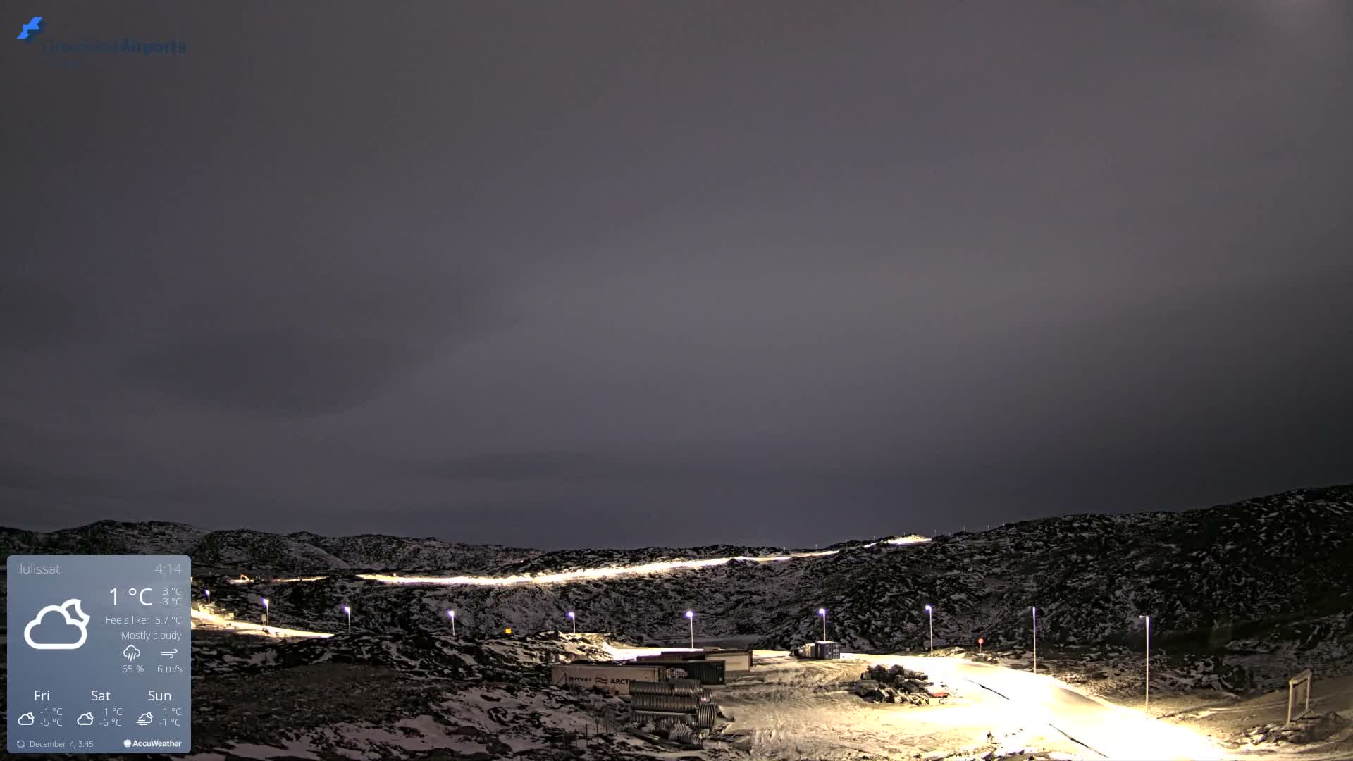 Ilulissat Airport South Gate View Live Cam JAV / BGJN - Ilulissat, Avannaata, Greenland, Denmark