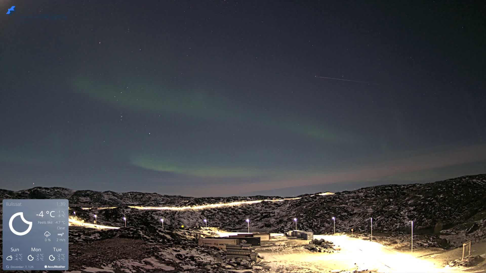 Ilulissat Airport South Gate View Live Cam JAV / BGJN - Ilulissat, Avannaata, Greenland, Denmark
