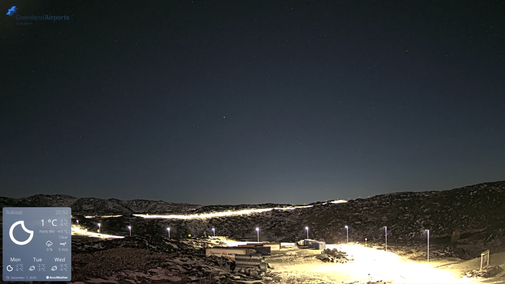 Ilulissat Airport South Gate View Live Cam JAV / BGJN - Ilulissat, Avannaata, Greenland, Denmark