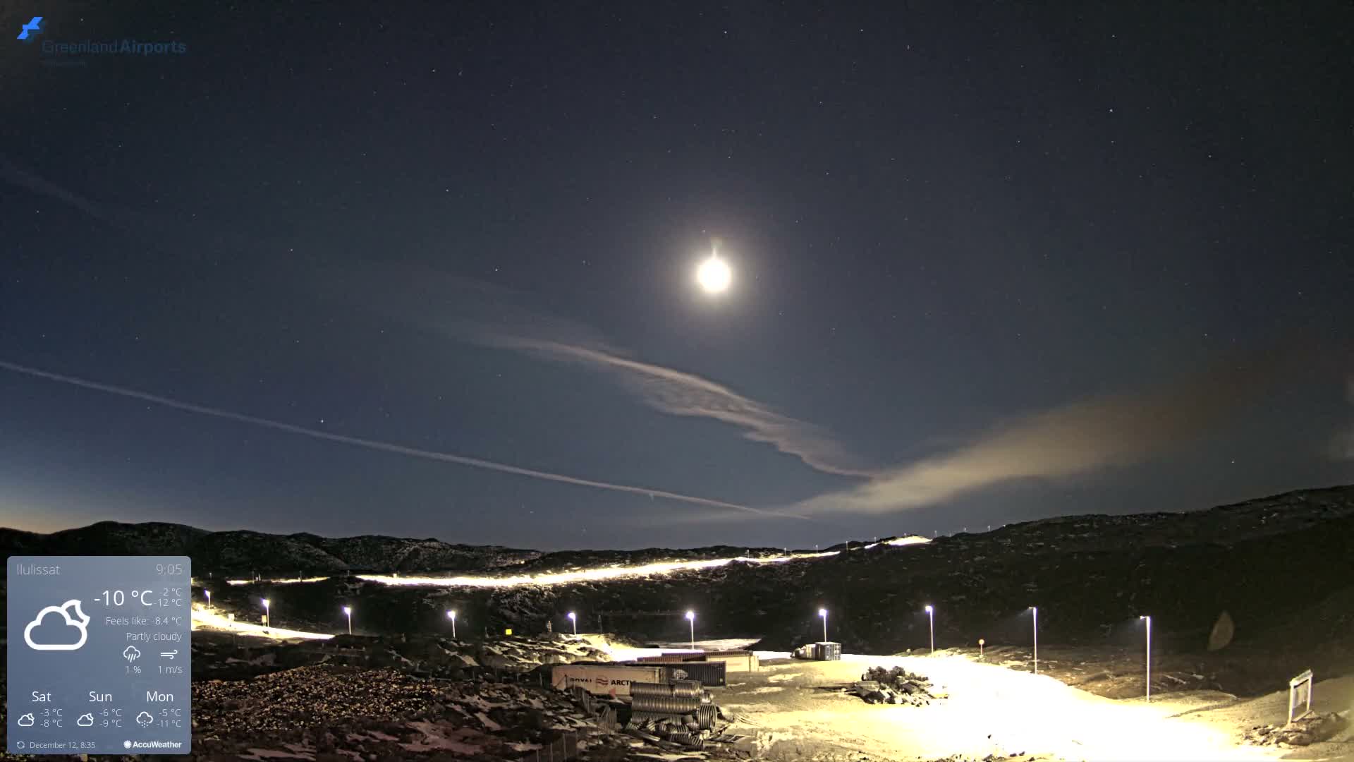 Ilulissat Airport South Gate View Live Cam JAV / BGJN - Ilulissat, Avannaata, Greenland, Denmark