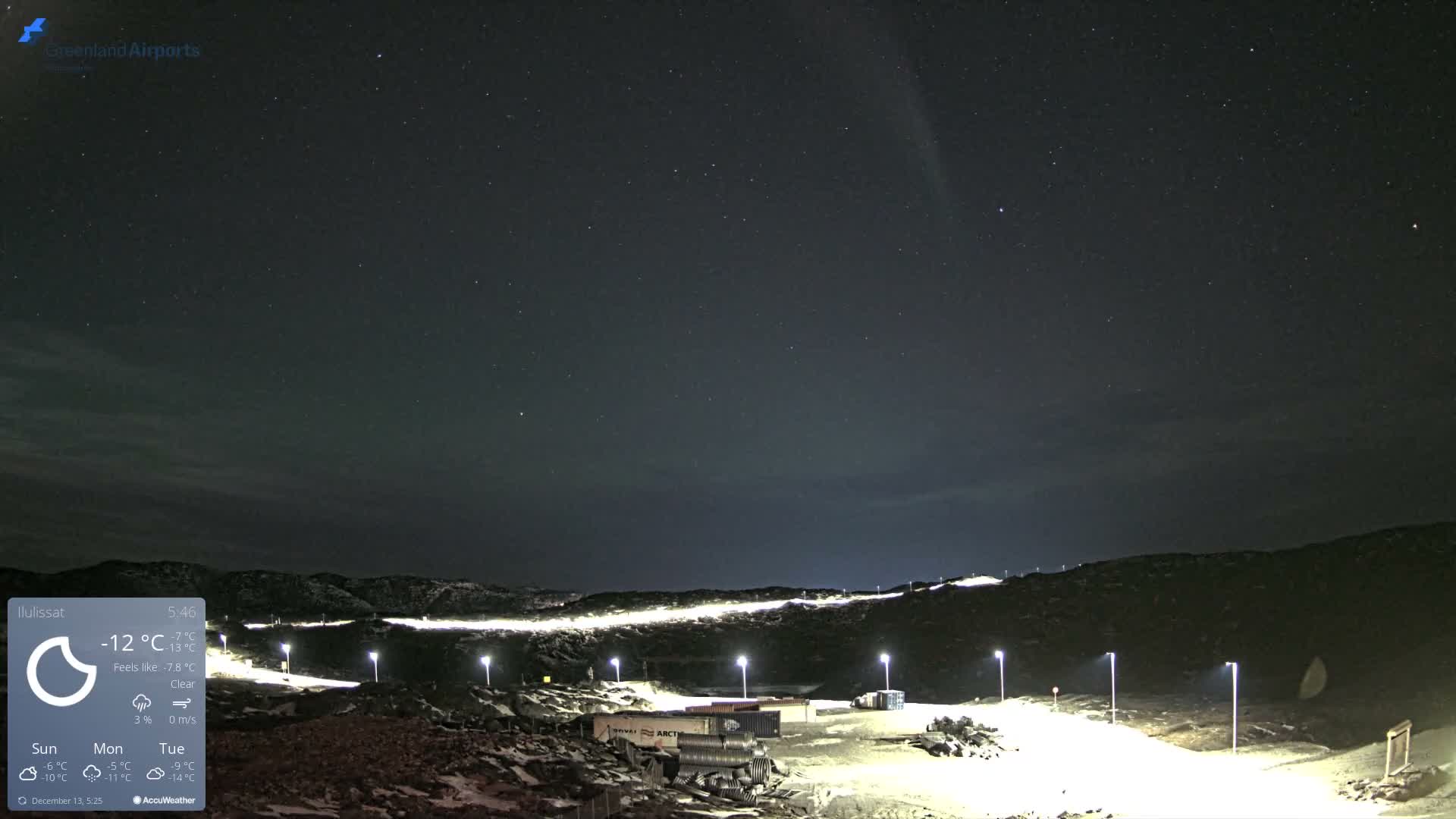 Ilulissat Airport South Gate View Live Cam JAV / BGJN - Ilulissat, Avannaata, Greenland, Denmark
