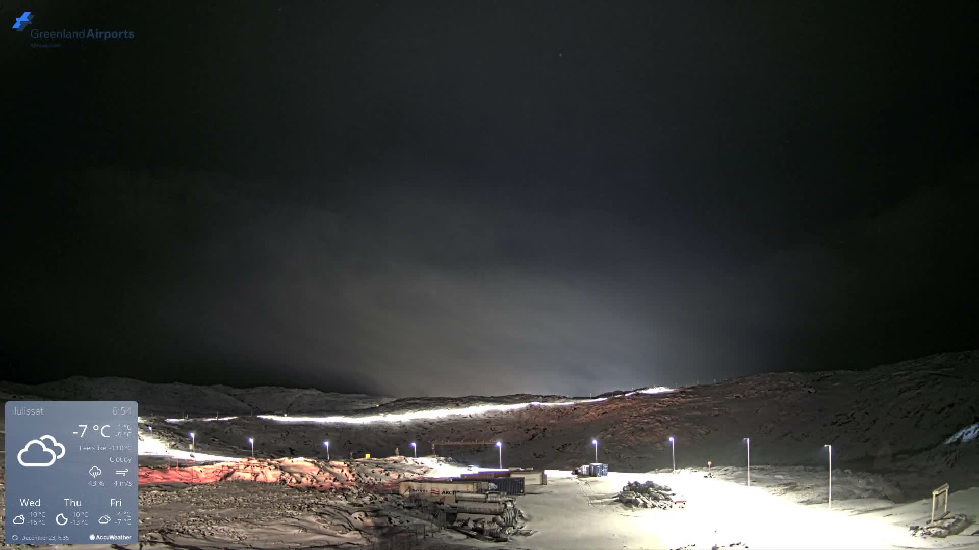 Ilulissat Airport South Gate View Live Cam JAV / BGJN - Ilulissat, Avannaata, Greenland, Denmark