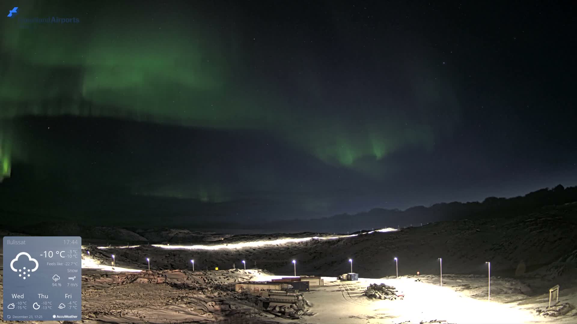 Ilulissat Airport South Gate View Live Cam JAV / BGJN - Ilulissat, Avannaata, Greenland, Denmark