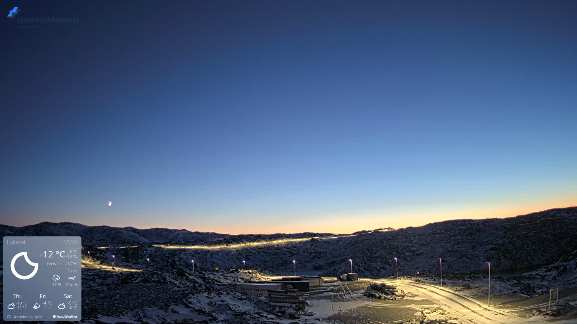 Ilulissat Airport South Gate View Live Cam JAV / BGJN - Ilulissat, Avannaata, Greenland, Denmark