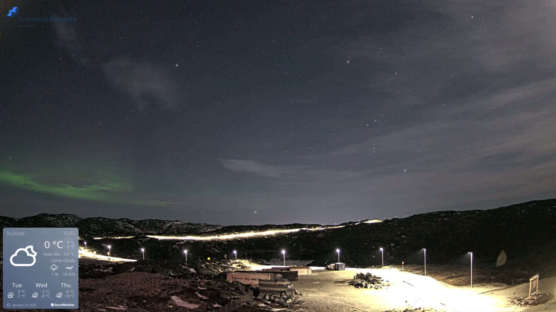 Ilulissat Airport South Gate View Live Cam JAV / BGJN - Ilulissat, Avannaata, Greenland, Denmark
