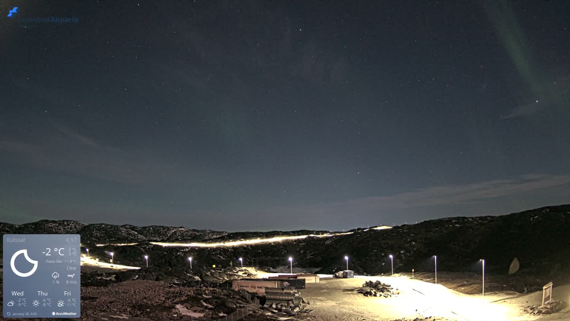 Ilulissat Airport South Gate View Live Cam JAV / BGJN - Ilulissat, Avannaata, Greenland, Denmark