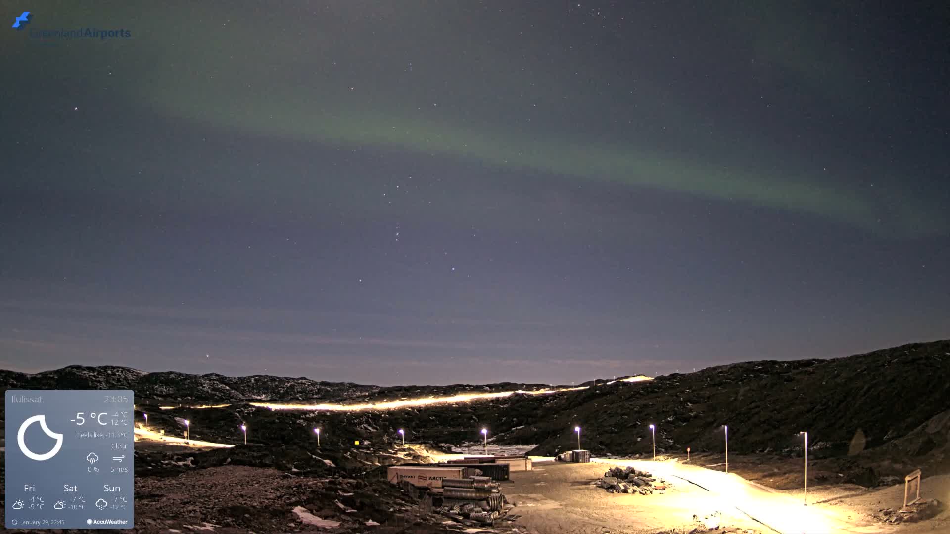 Ilulissat Airport South Gate View Live Cam JAV / BGJN - Ilulissat, Avannaata, Greenland, Denmark