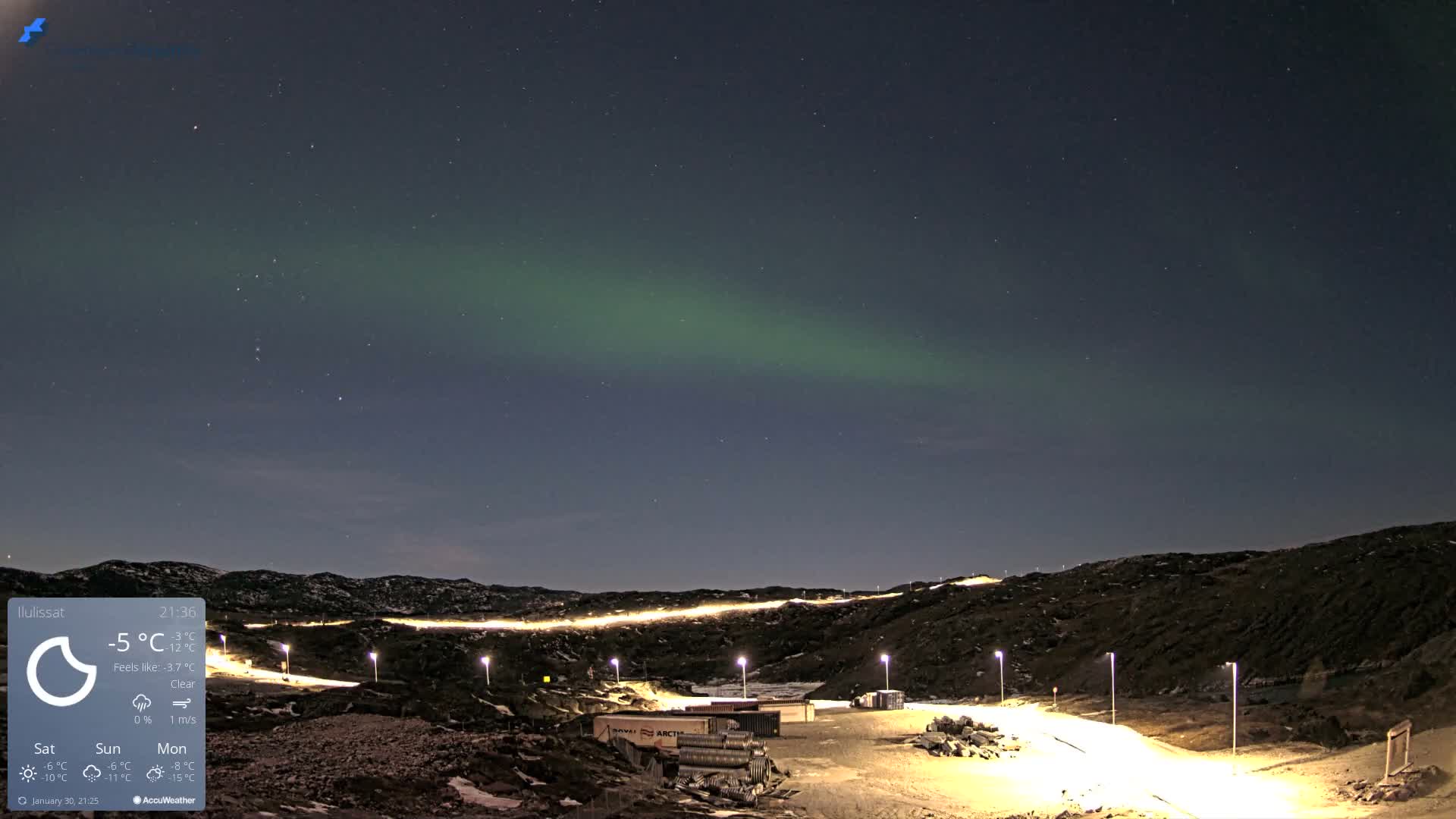 Ilulissat Airport South Gate View Live Cam JAV / BGJN - Ilulissat, Avannaata, Greenland, Denmark