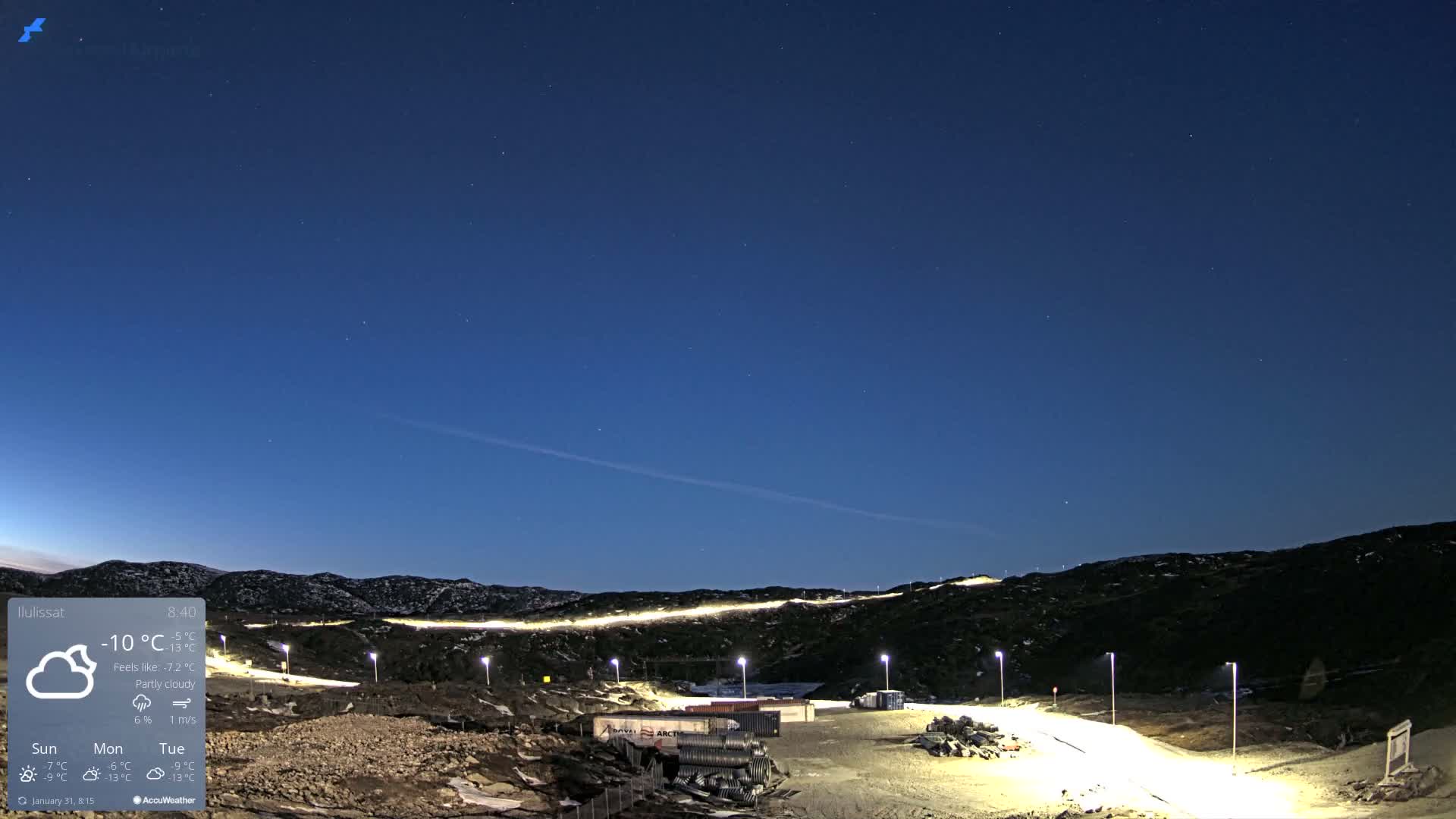 Ilulissat Airport South Gate View Live Cam JAV / BGJN - Ilulissat, Avannaata, Greenland, Denmark