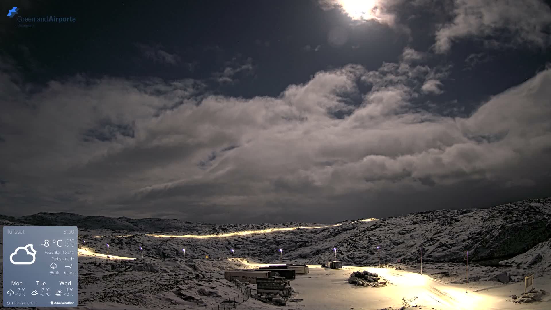 Ilulissat Airport South Gate View Live Cam JAV / BGJN - Ilulissat, Avannaata, Greenland, Denmark