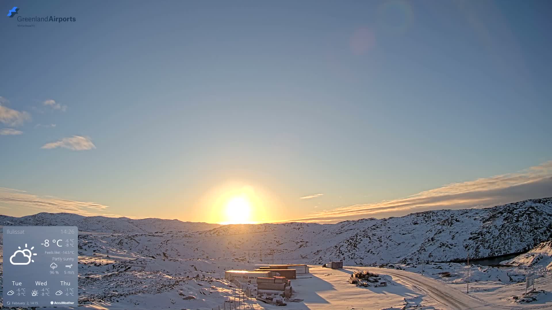 Ilulissat Airport South Gate View Live Cam JAV / BGJN - Ilulissat, Avannaata, Greenland, Denmark