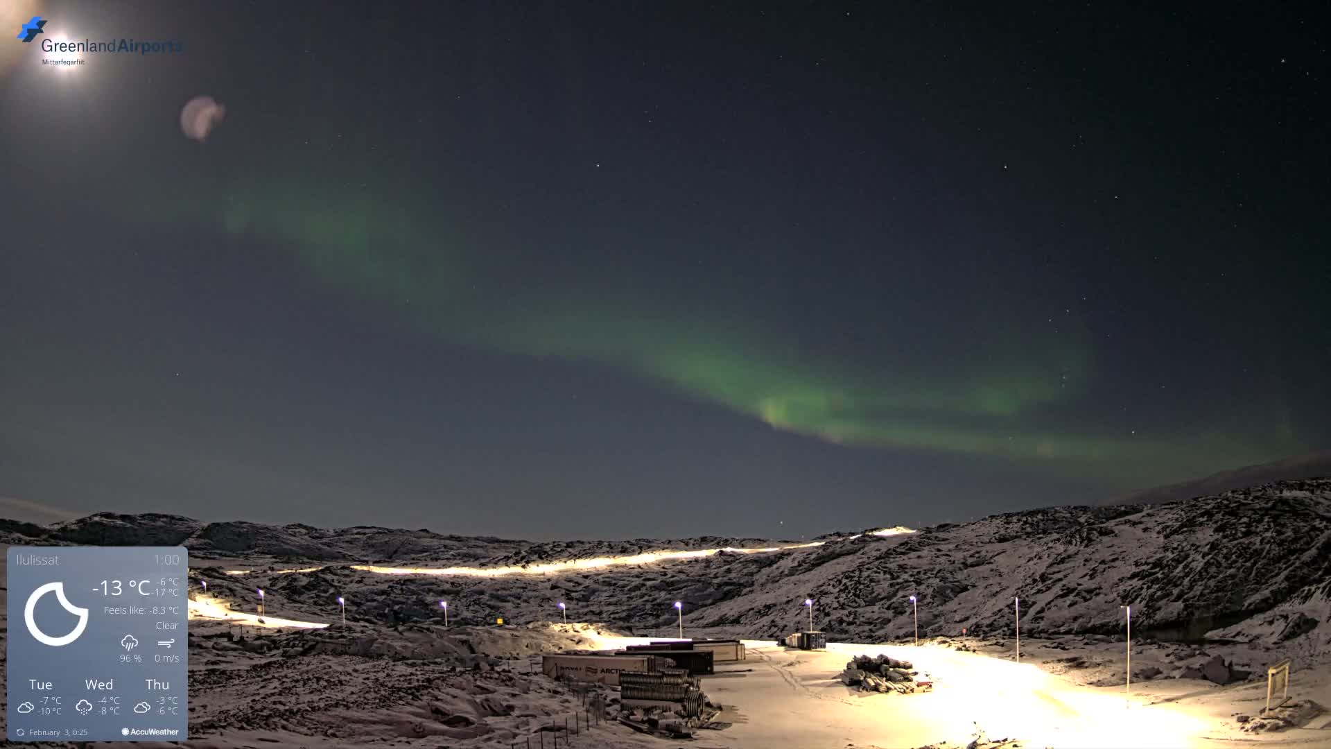 Ilulissat Airport South Gate View Live Cam JAV / BGJN - Ilulissat, Avannaata, Greenland, Denmark