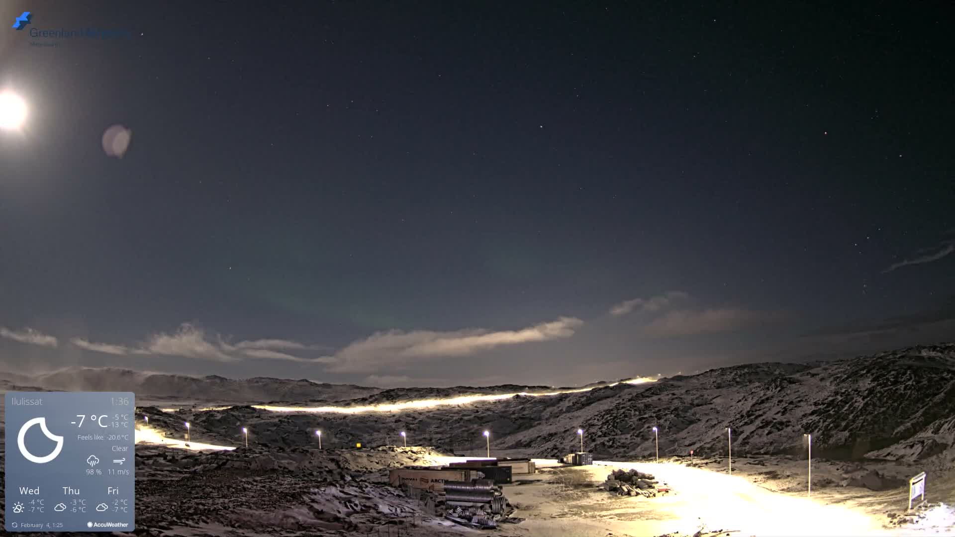 Ilulissat Airport South Gate View Live Cam JAV / BGJN - Ilulissat, Avannaata, Greenland, Denmark