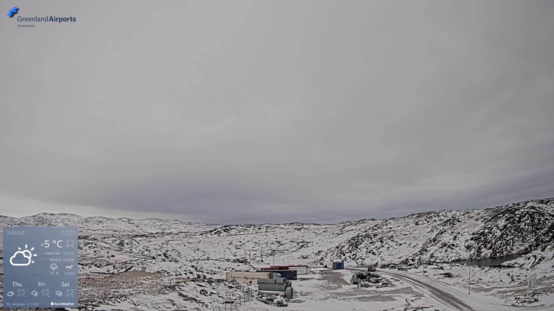 Ilulissat Airport South Gate View Live Cam JAV / BGJN - Ilulissat, Avannaata, Greenland, Denmark