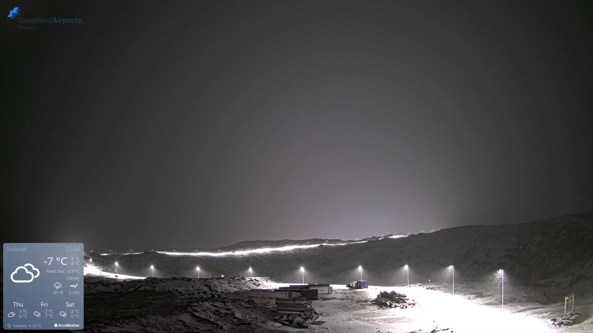 Ilulissat Airport South Gate View Live Cam JAV / BGJN - Ilulissat, Avannaata, Greenland, Denmark