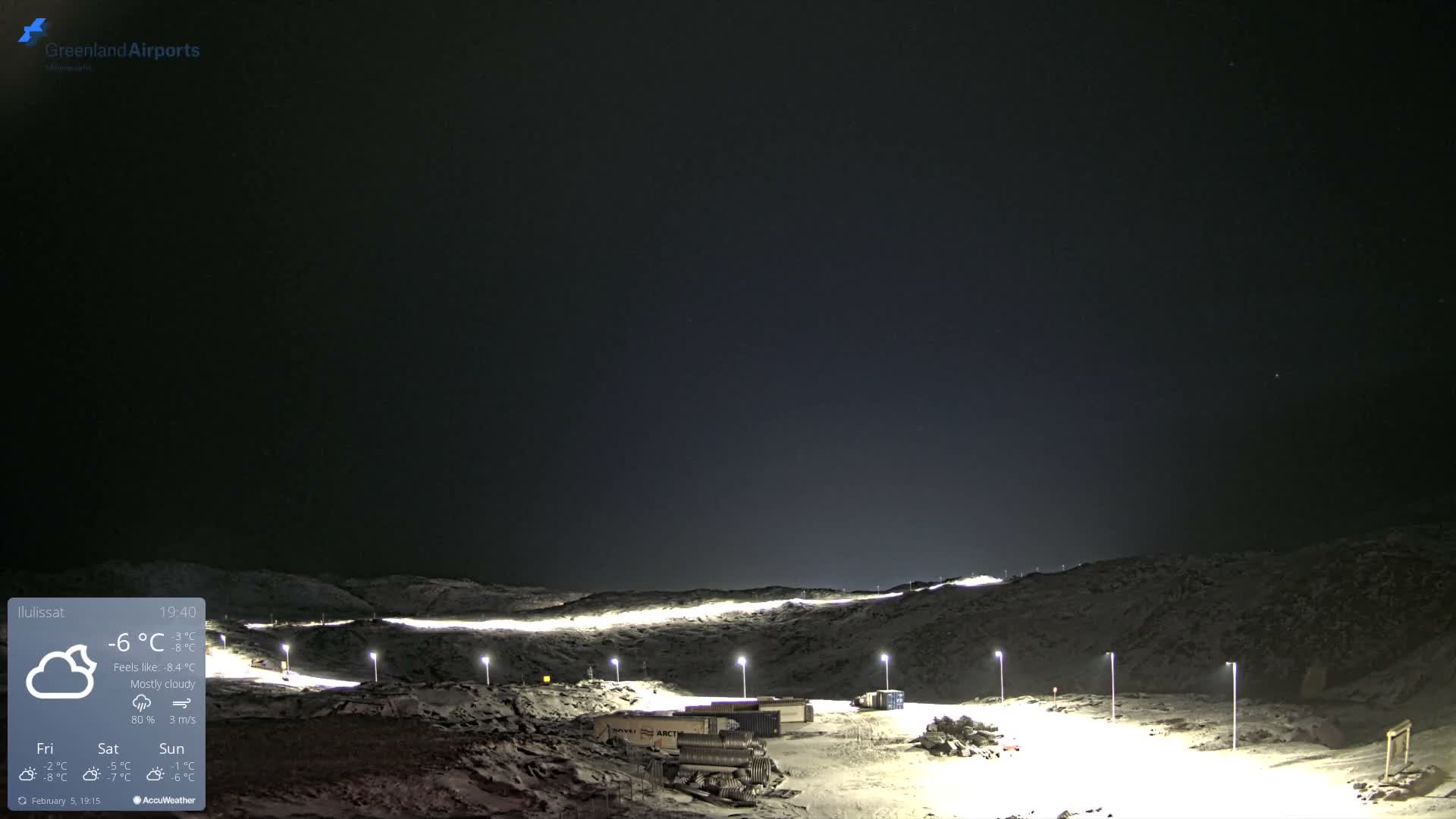 Ilulissat Airport South Gate View Live Cam JAV / BGJN - Ilulissat, Avannaata, Greenland, Denmark