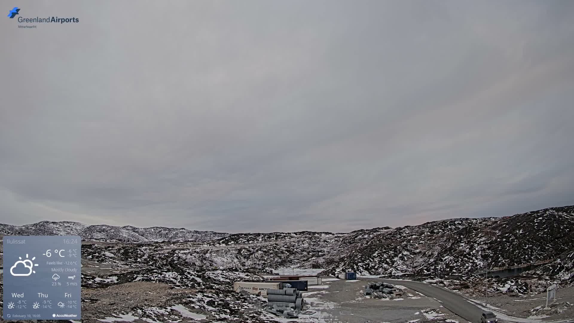 Ilulissat Airport South Gate View Live Cam JAV / BGJN - Ilulissat, Avannaata, Greenland, Denmark