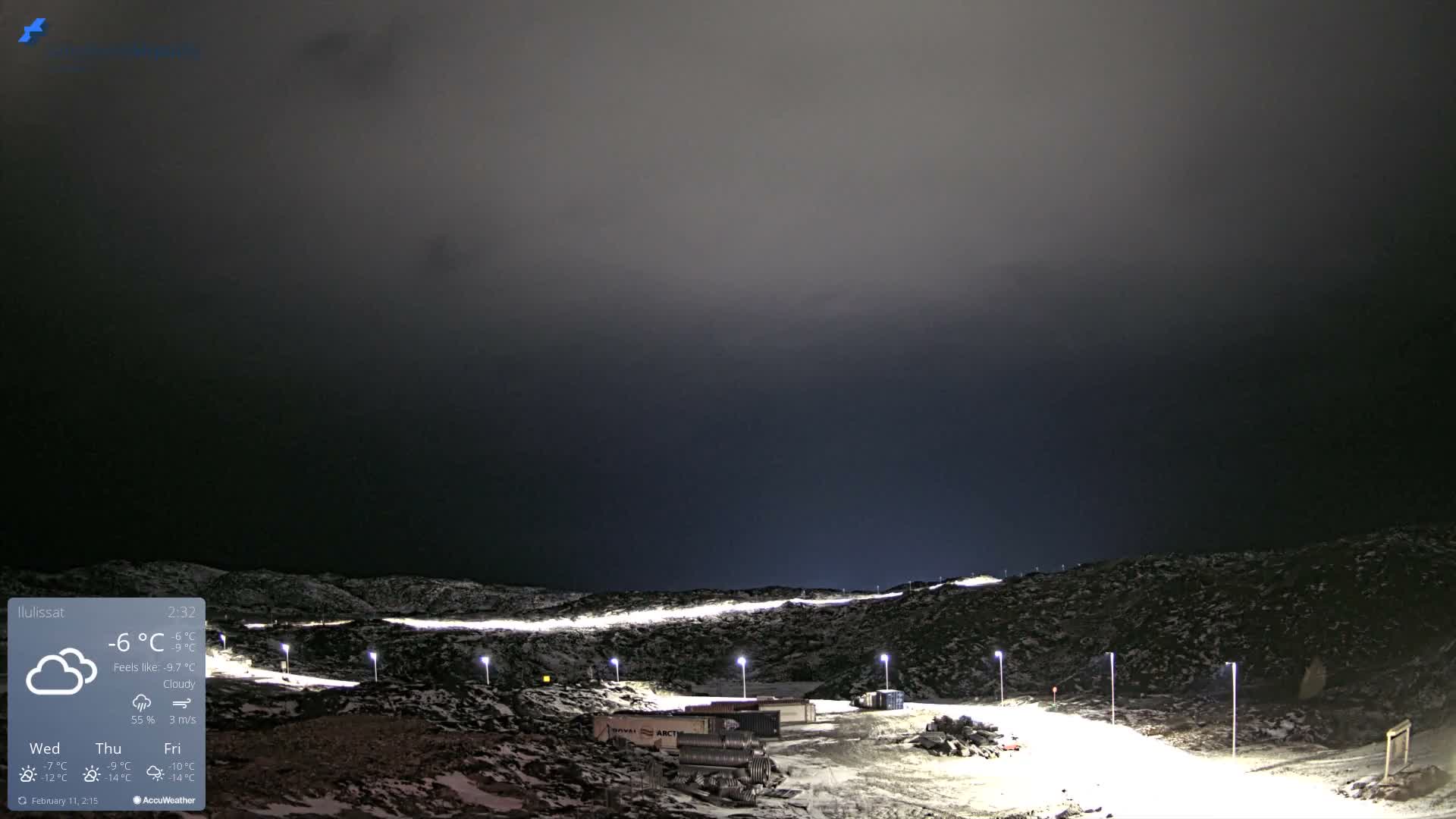Ilulissat Airport South Gate View Live Cam JAV / BGJN - Ilulissat, Avannaata, Greenland, Denmark