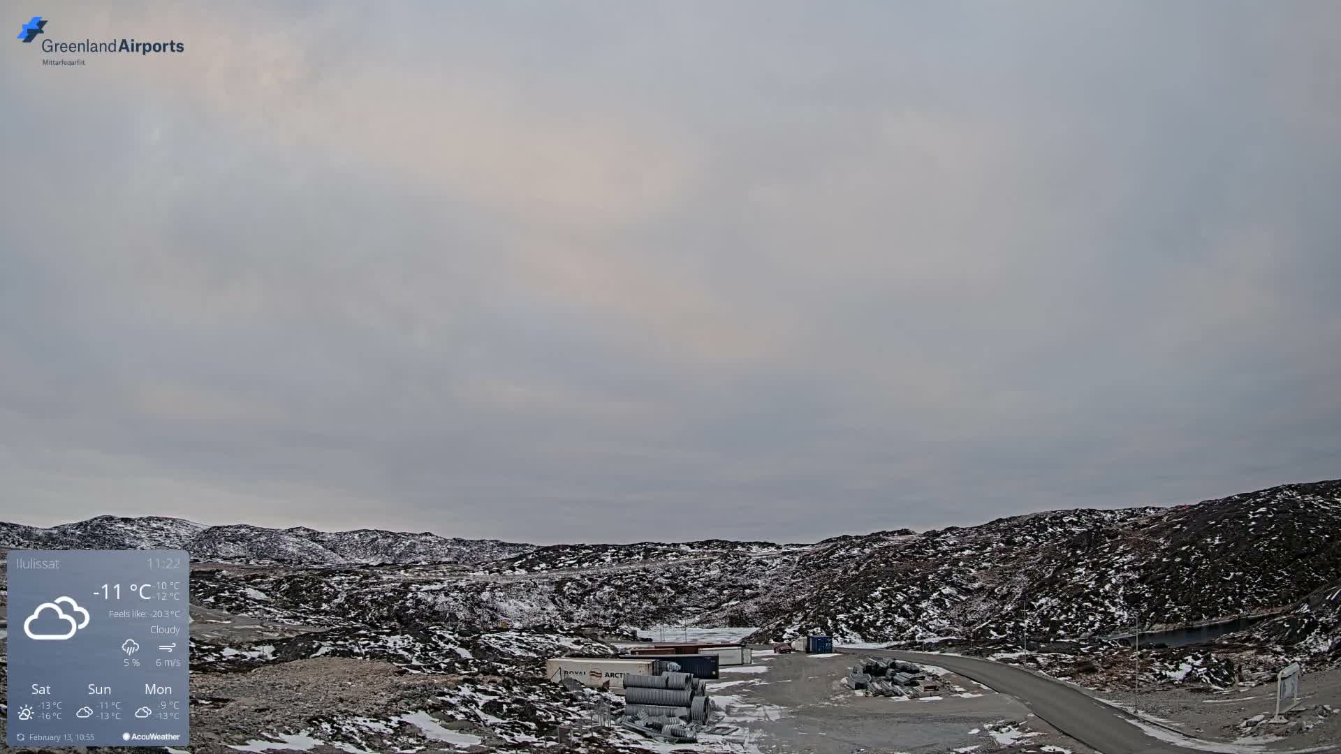 Ilulissat Airport South Gate View Live Cam JAV / BGJN - Ilulissat, Avannaata, Greenland, Denmark