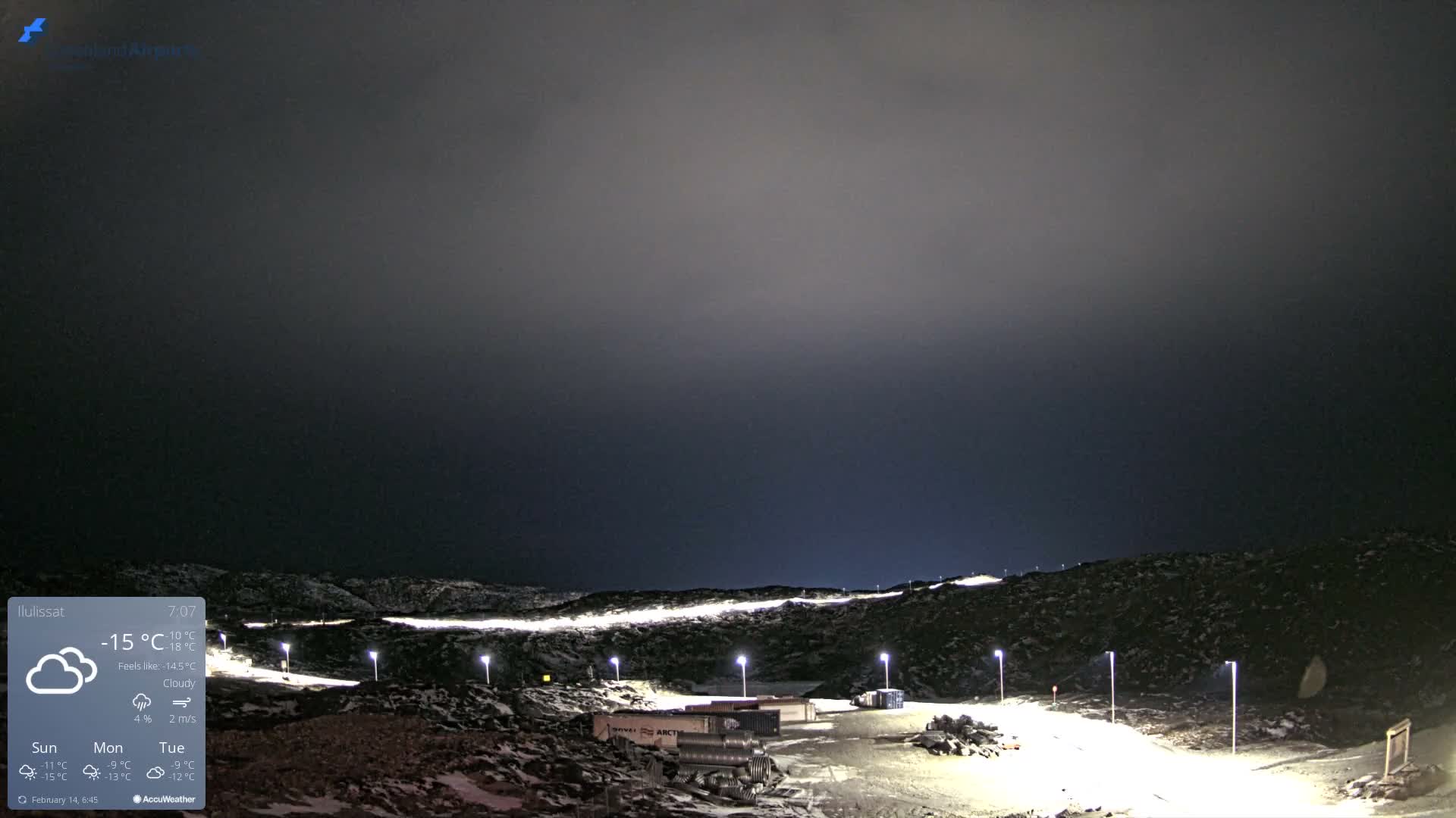 Ilulissat Airport South Gate View Live Cam JAV / BGJN - Ilulissat, Avannaata, Greenland, Denmark