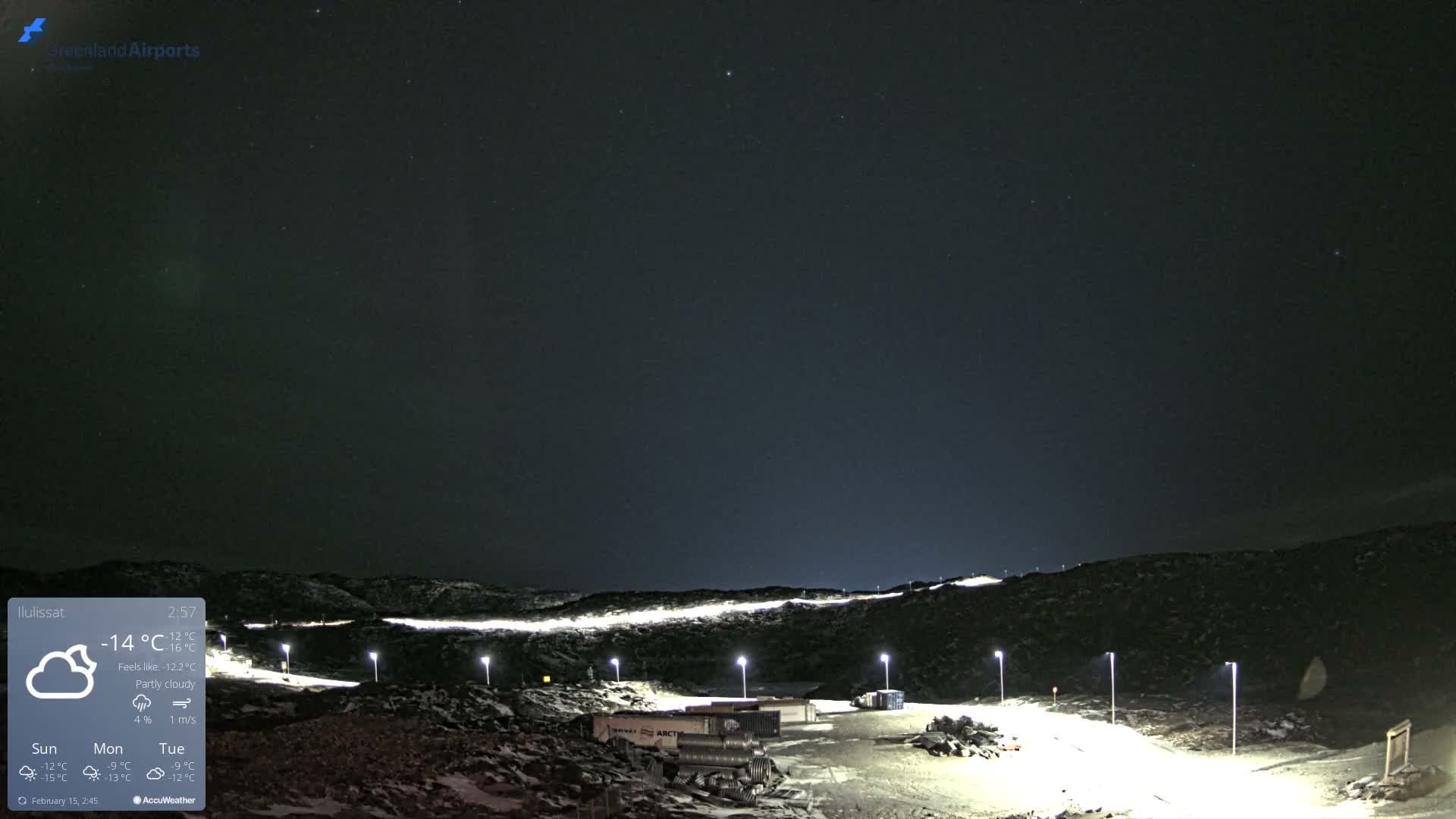 Ilulissat Airport South Gate View Live Cam JAV / BGJN - Ilulissat, Avannaata, Greenland, Denmark