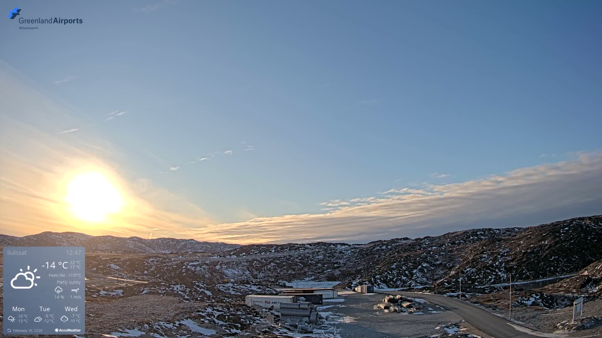 Ilulissat Airport South Gate View Live Cam JAV / BGJN - Ilulissat, Avannaata, Greenland, Denmark