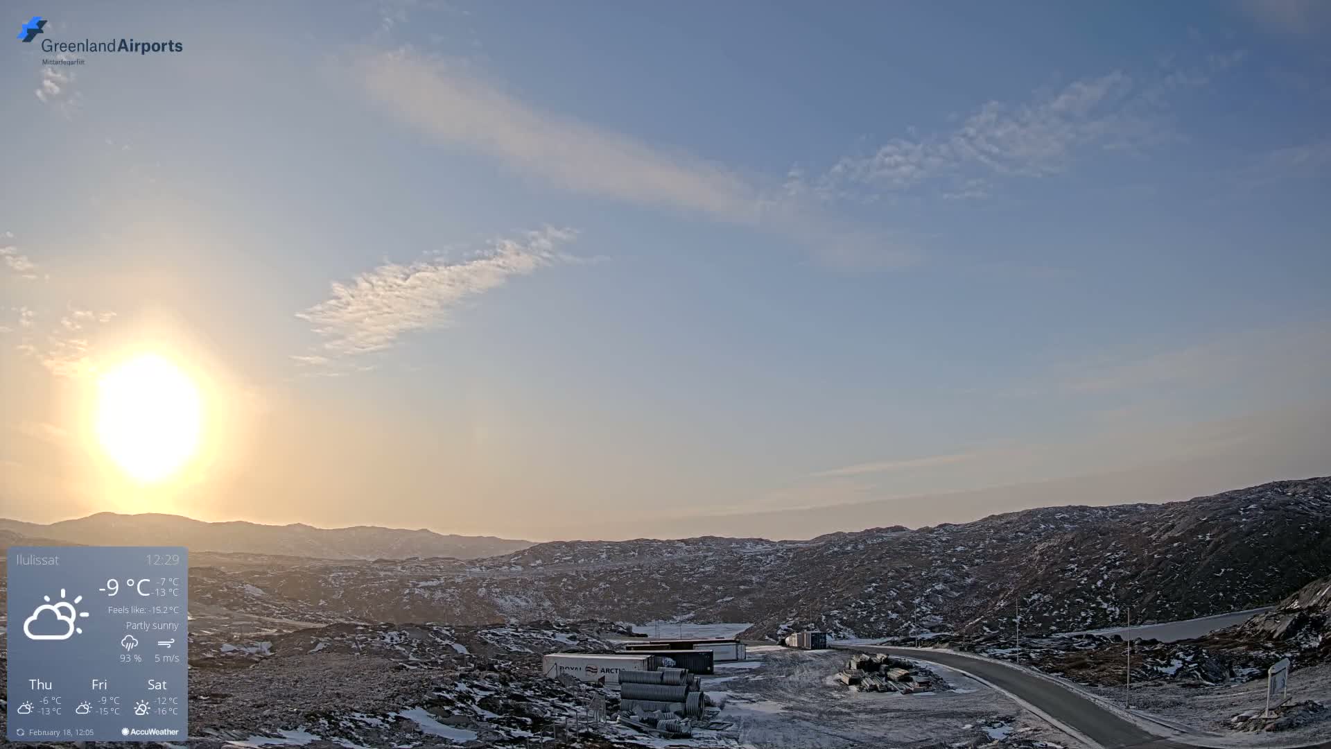 Ilulissat Airport South Gate View Live Cam JAV / BGJN - Ilulissat, Avannaata, Greenland, Denmark