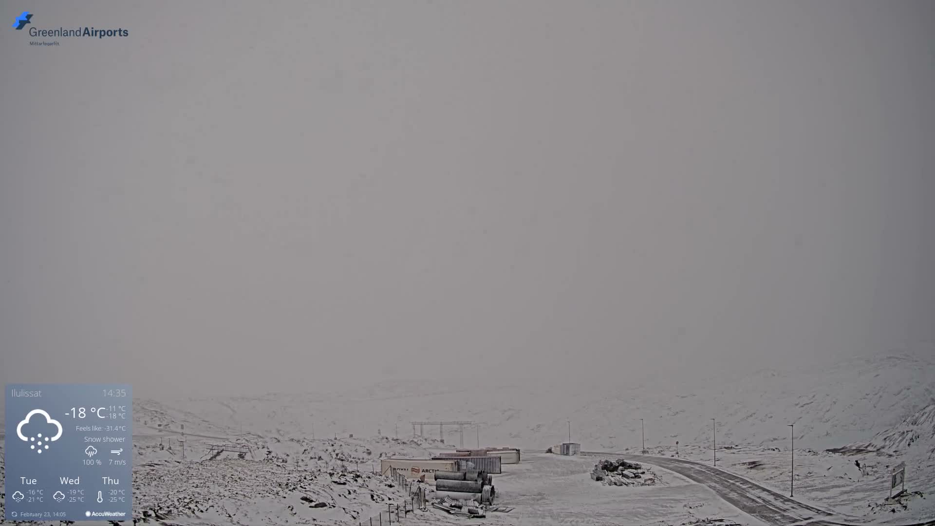 Ilulissat Airport South Gate View Live Cam JAV / BGJN - Ilulissat, Avannaata, Greenland, Denmark