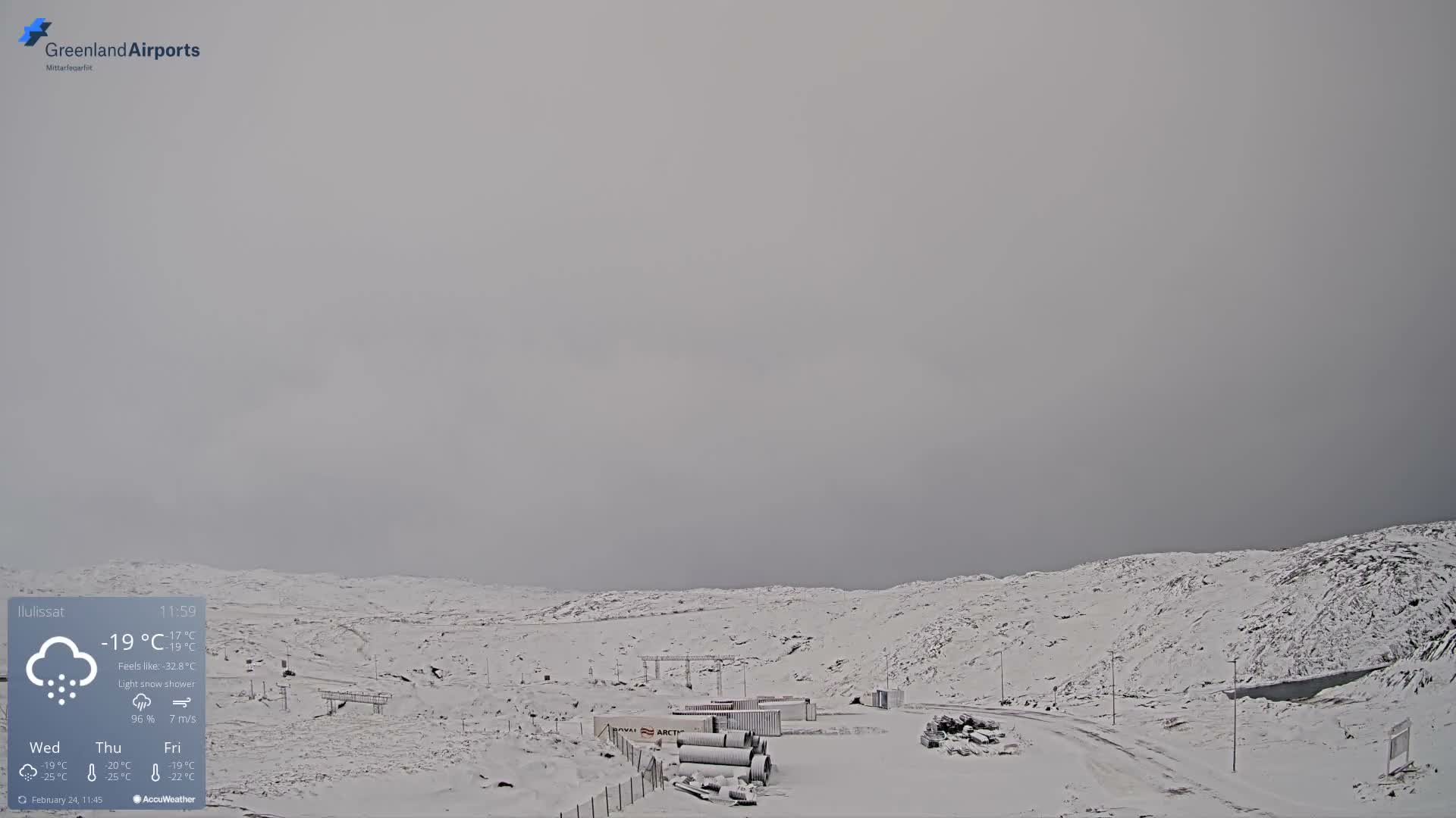 Ilulissat Airport South Gate View Live Cam JAV / BGJN - Ilulissat, Avannaata, Greenland, Denmark