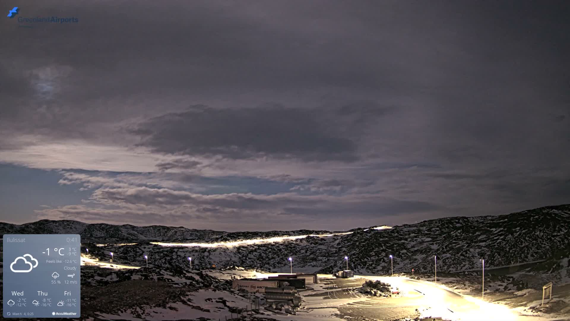 Ilulissat Airport South Gate View Live Cam JAV / BGJN - Ilulissat, Avannaata, Greenland, Denmark