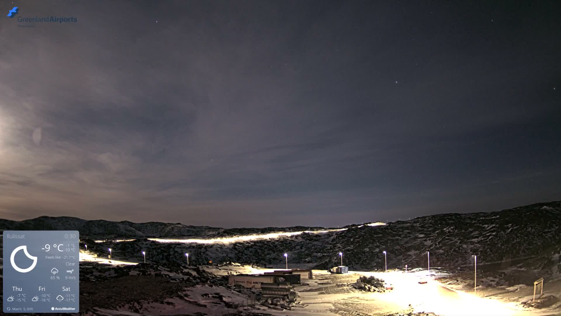 Ilulissat Airport South Gate View Live Cam JAV / BGJN - Ilulissat, Avannaata, Greenland, Denmark