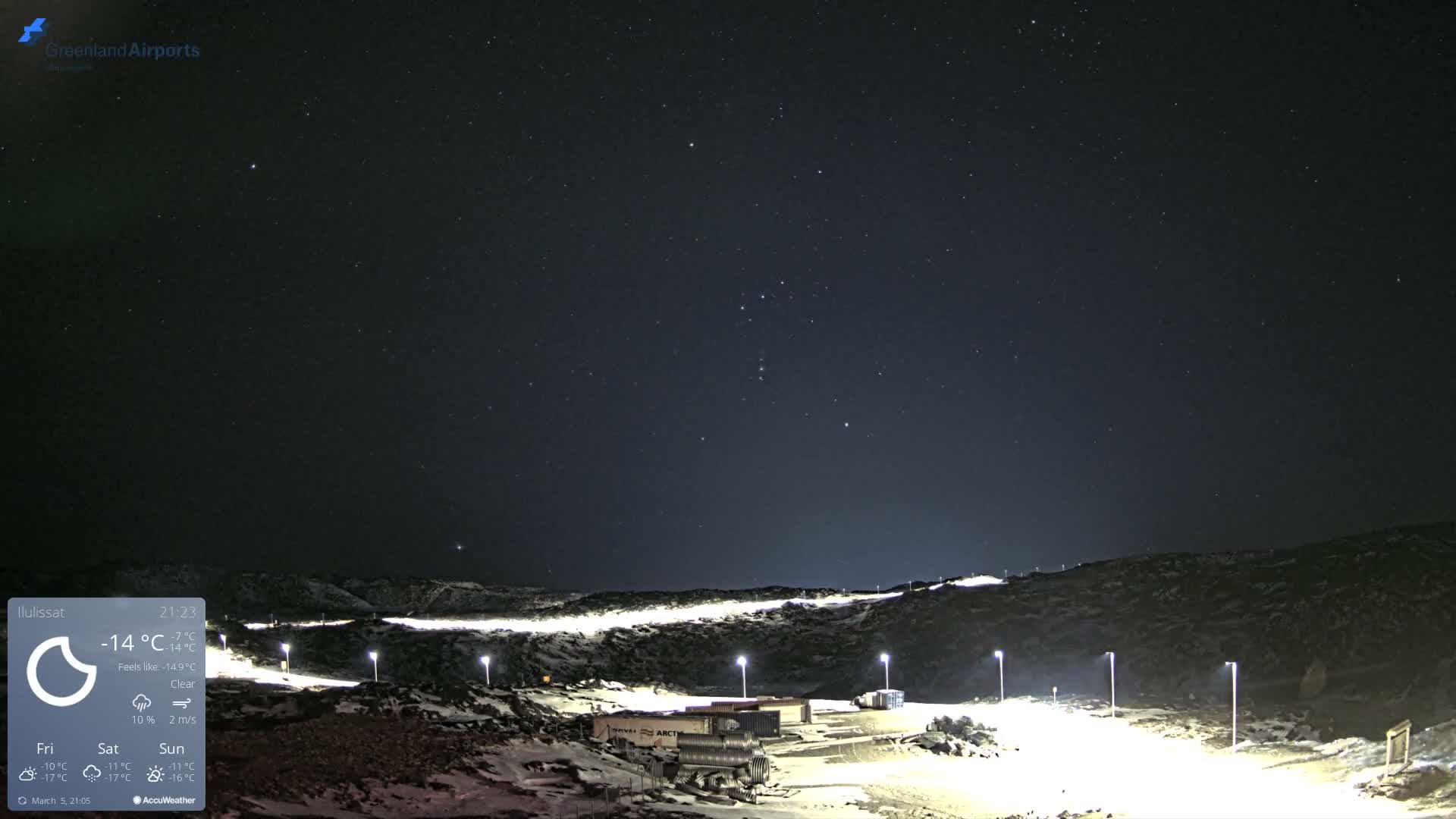 Ilulissat Airport South Gate View Live Cam JAV / BGJN - Ilulissat, Avannaata, Greenland, Denmark