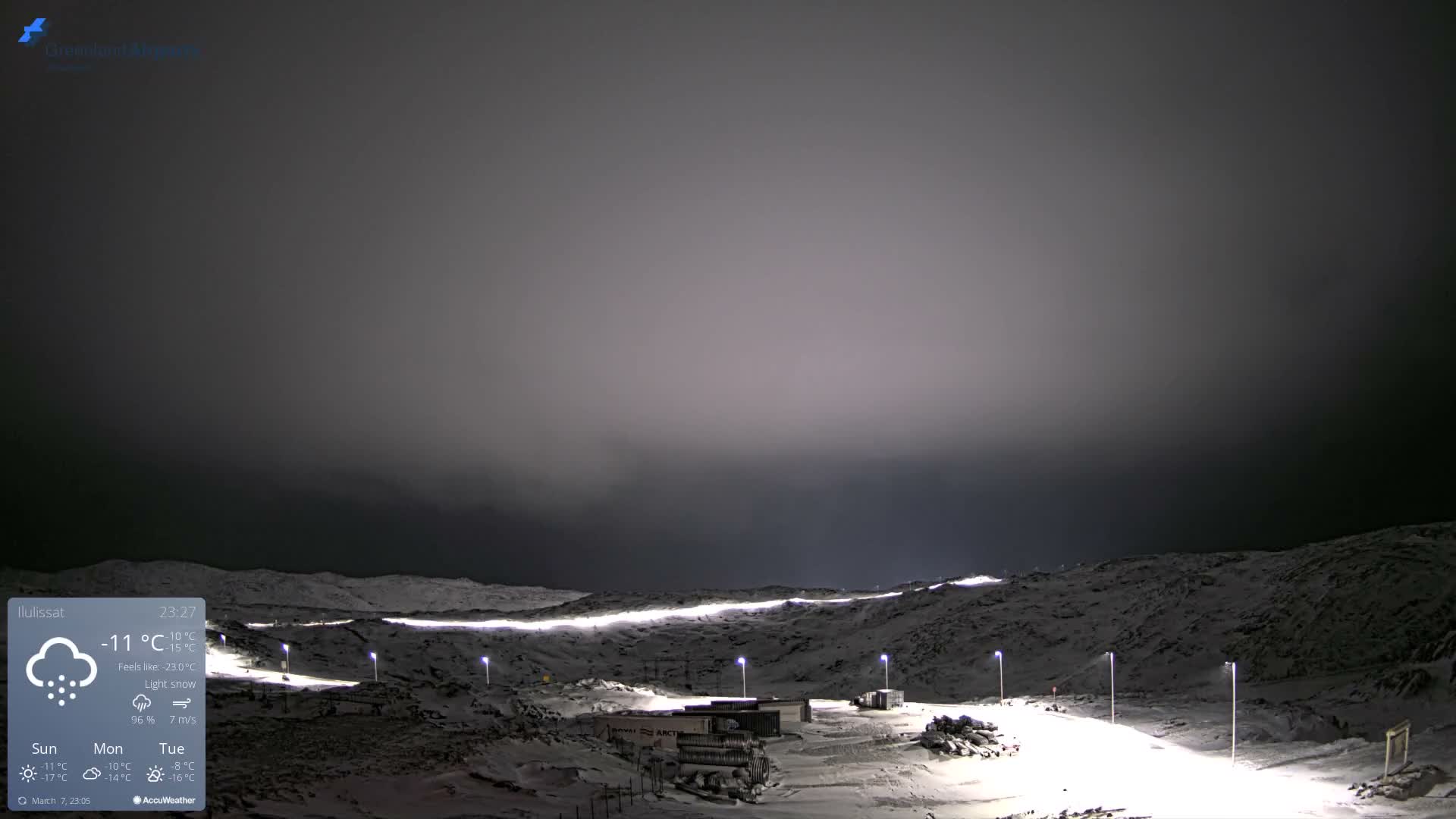 Ilulissat Airport South Gate View Live Cam JAV / BGJN - Ilulissat, Avannaata, Greenland, Denmark