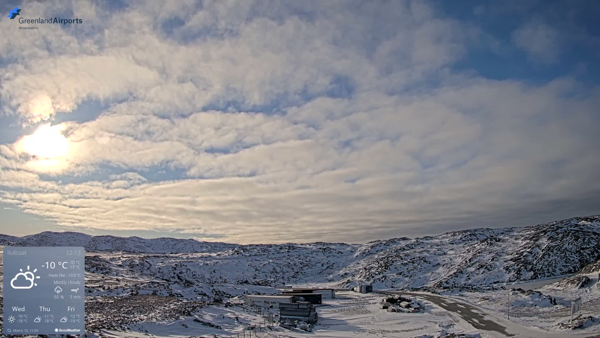 Ilulissat Airport South Gate View Live Cam JAV / BGJN - Ilulissat, Avannaata, Greenland, Denmark