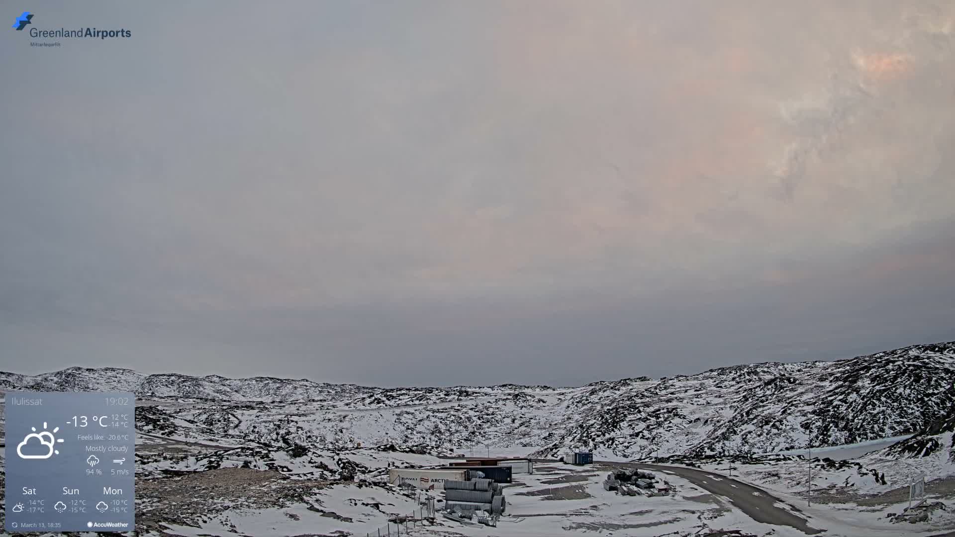 Ilulissat Airport South Gate View Live Cam JAV / BGJN - Ilulissat, Avannaata, Greenland, Denmark