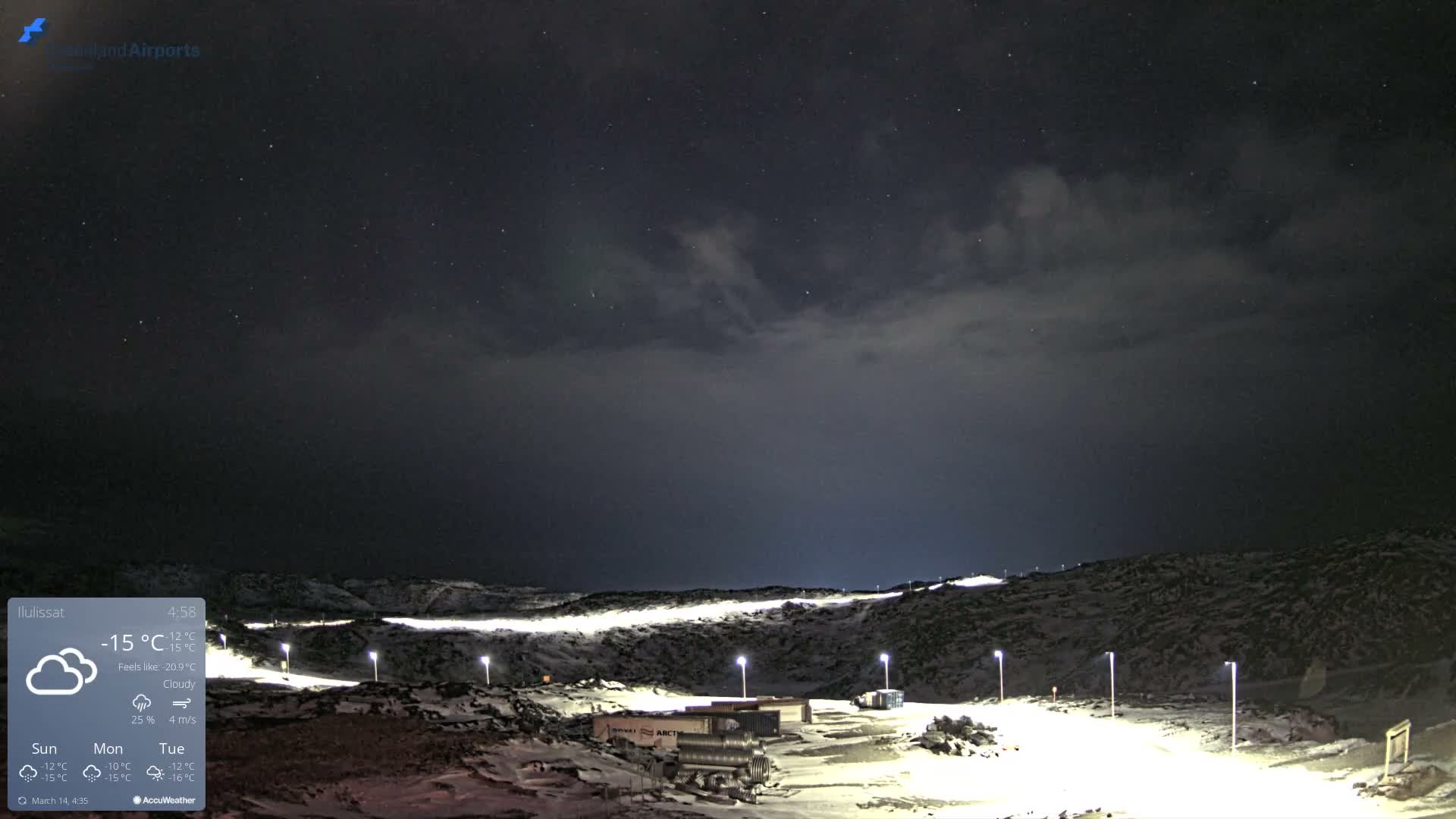 Ilulissat Airport South Gate View Live Cam JAV / BGJN - Ilulissat, Avannaata, Greenland, Denmark