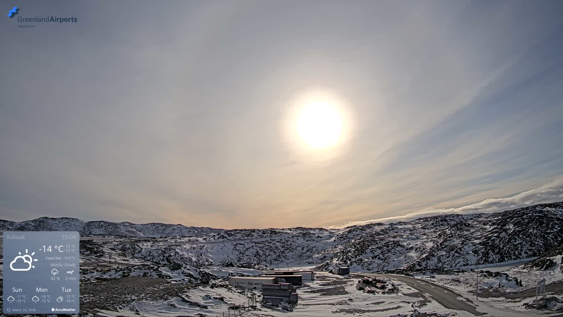 Ilulissat Airport South Gate View Live Cam JAV / BGJN - Ilulissat, Avannaata, Greenland, Denmark