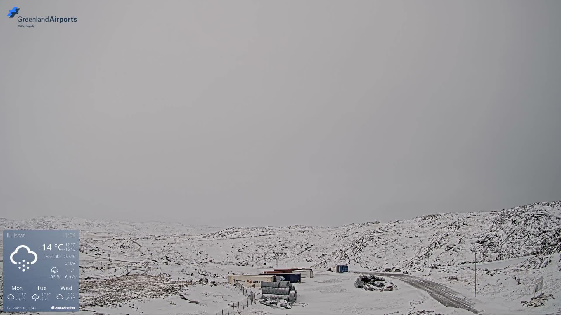 Ilulissat Airport South Gate View Live Cam JAV / BGJN - Ilulissat, Avannaata, Greenland, Denmark