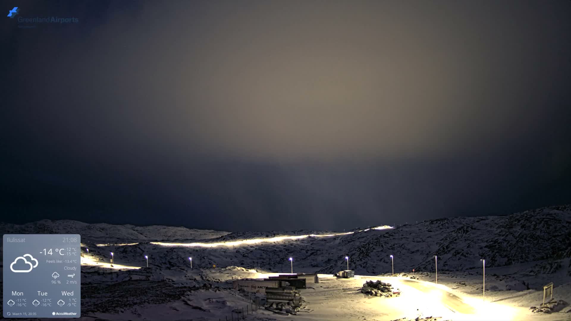 Ilulissat Airport South Gate View Live Cam JAV / BGJN - Ilulissat, Avannaata, Greenland, Denmark